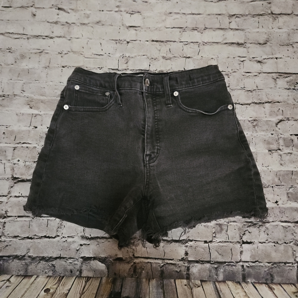 Madewell Black Washed Highrise Denim Shorts 26